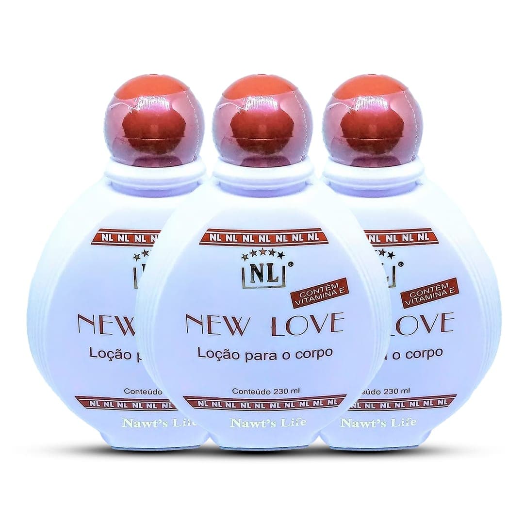 Três loção New Love Nawts Life Promoção Black Friday