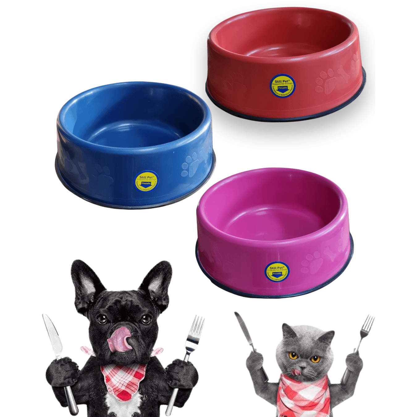 Comedouro Pesado Pet em Quatro tamanhos para Cães e Gatos Still Pet