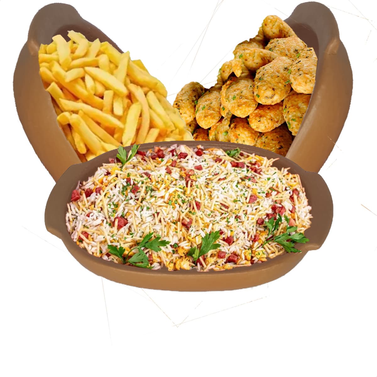 Travessas De Cerâmica Oval Assadeira Kit Feijoada 3 Unidades