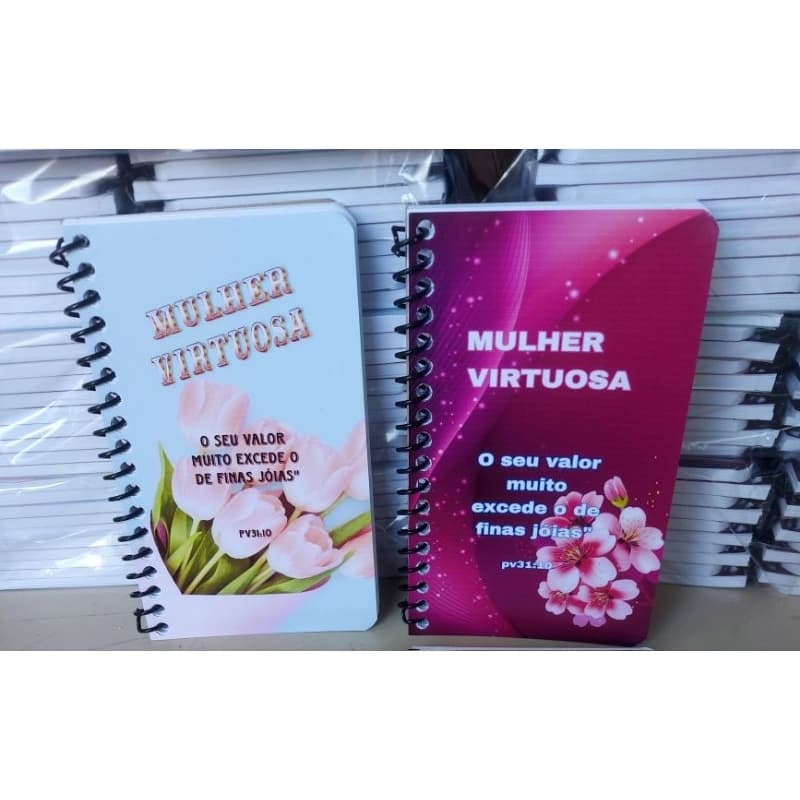 10 caderneta mulher virtuosa lembrancinhas evangélicas para mulheres, sem pauta fabricante lembrancinhas