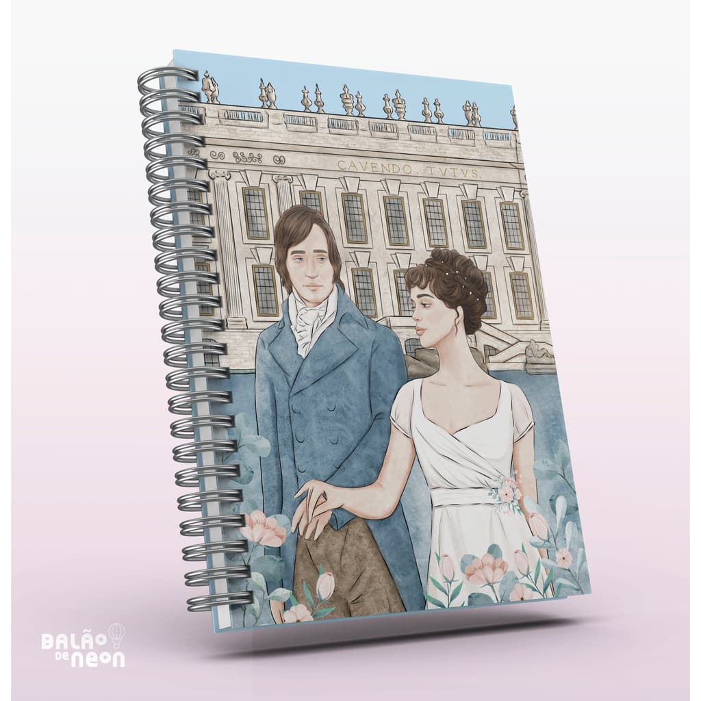 Caderno Orgulho e Preconceito - Jane Austen - Mr. Darcy e Elizabeth Bennet