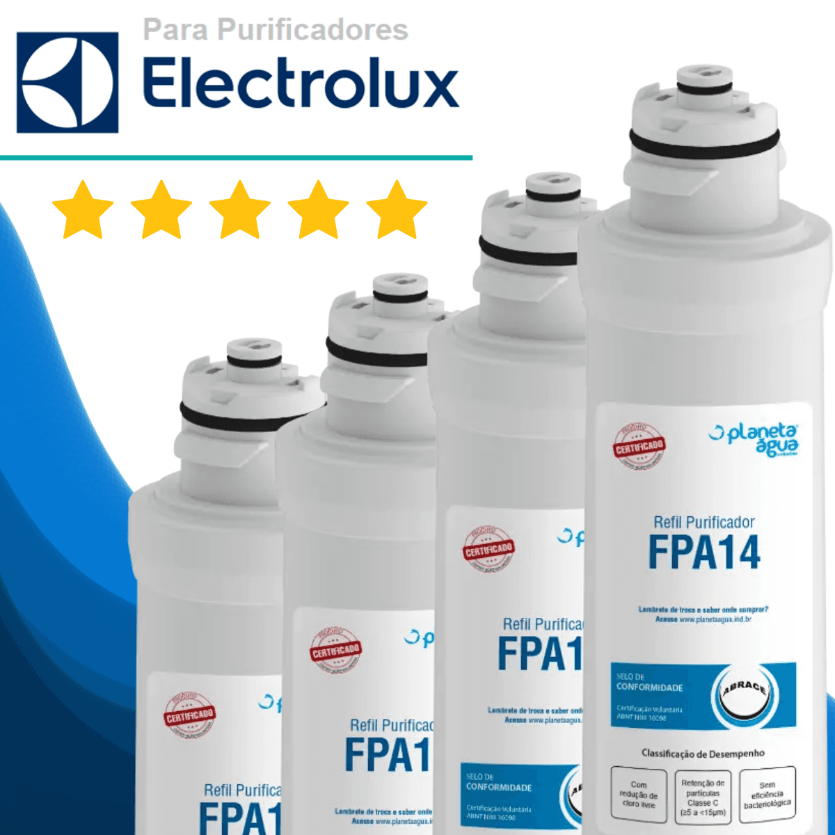 Kit 4 Refil Filtro Purificador Electrolux Pe11x Pe11b Pa21g 26g 31g Compatível Premium