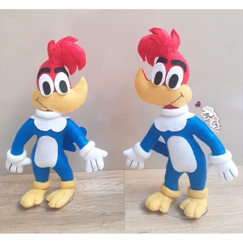 Boneco Decorativo feltro Pica-Pau