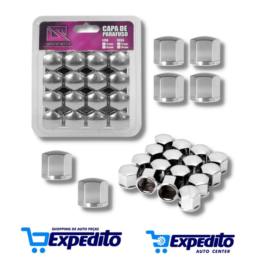 Capa de Parafuso Cromada Lisa 17mm para Roda Shekparts
