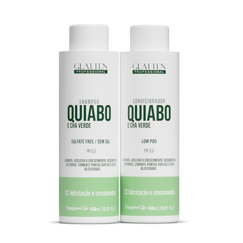 Kit Condicionador e Shampoo Quiabo e Chá Verde - 900ml
