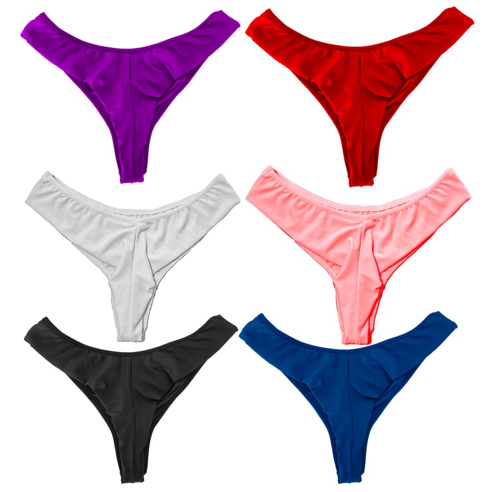 Kit Com 3 ou 5 Tangas Calcinha Fio Duplo Conforto Sensual Levanta Bumbum Fio Dental Não Aperta Não Marca