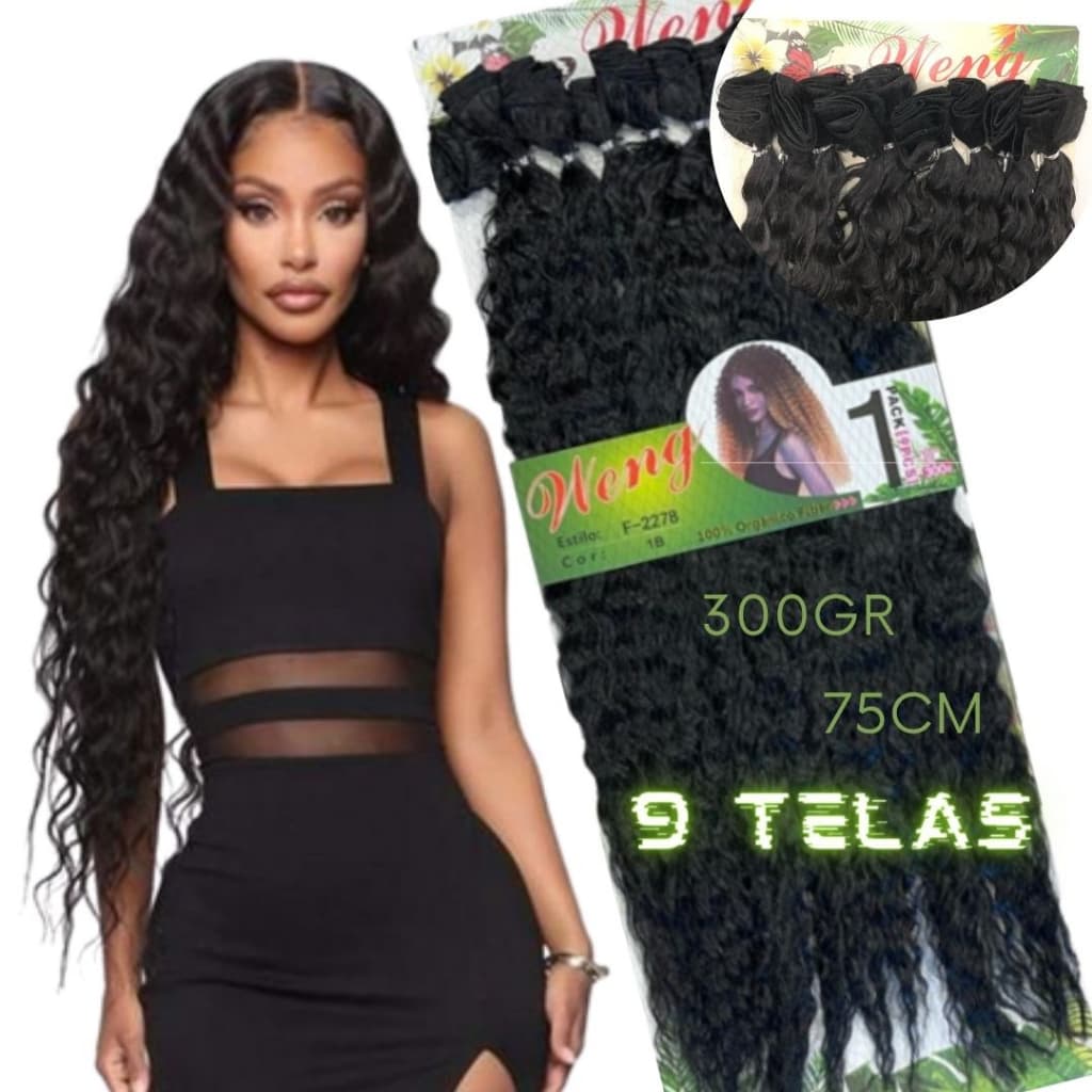 Cabelo Orgânico 75cm Cacheado 9 Telas Weng