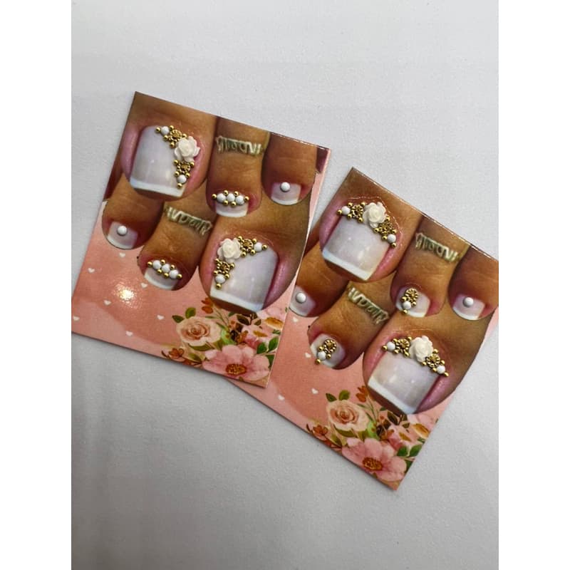 joias de unhas para os pés (curtinhas) kit 20 cartelas