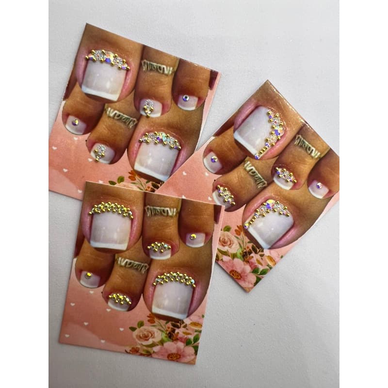 joias de unhas para os pés (cutícula) kit 20 cartelas