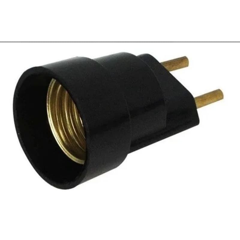 Soquete Pino Testador Porta Lampada E27 Preto 2P