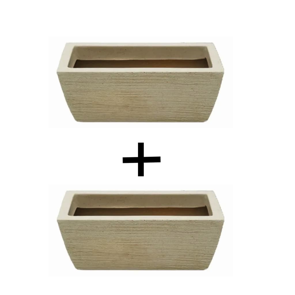 jogo 2 jardineiras decorativas polietileno luxo varanda jardim tamanho P 40 cm