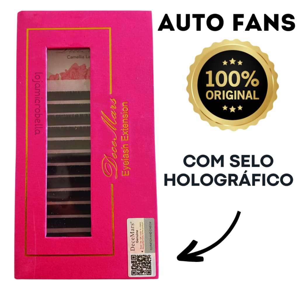 Cílios Auto Fans Decemars  Fio Fan Alongamento Extensão De Cilios Volume Russo Tufinho Adesivo Cola