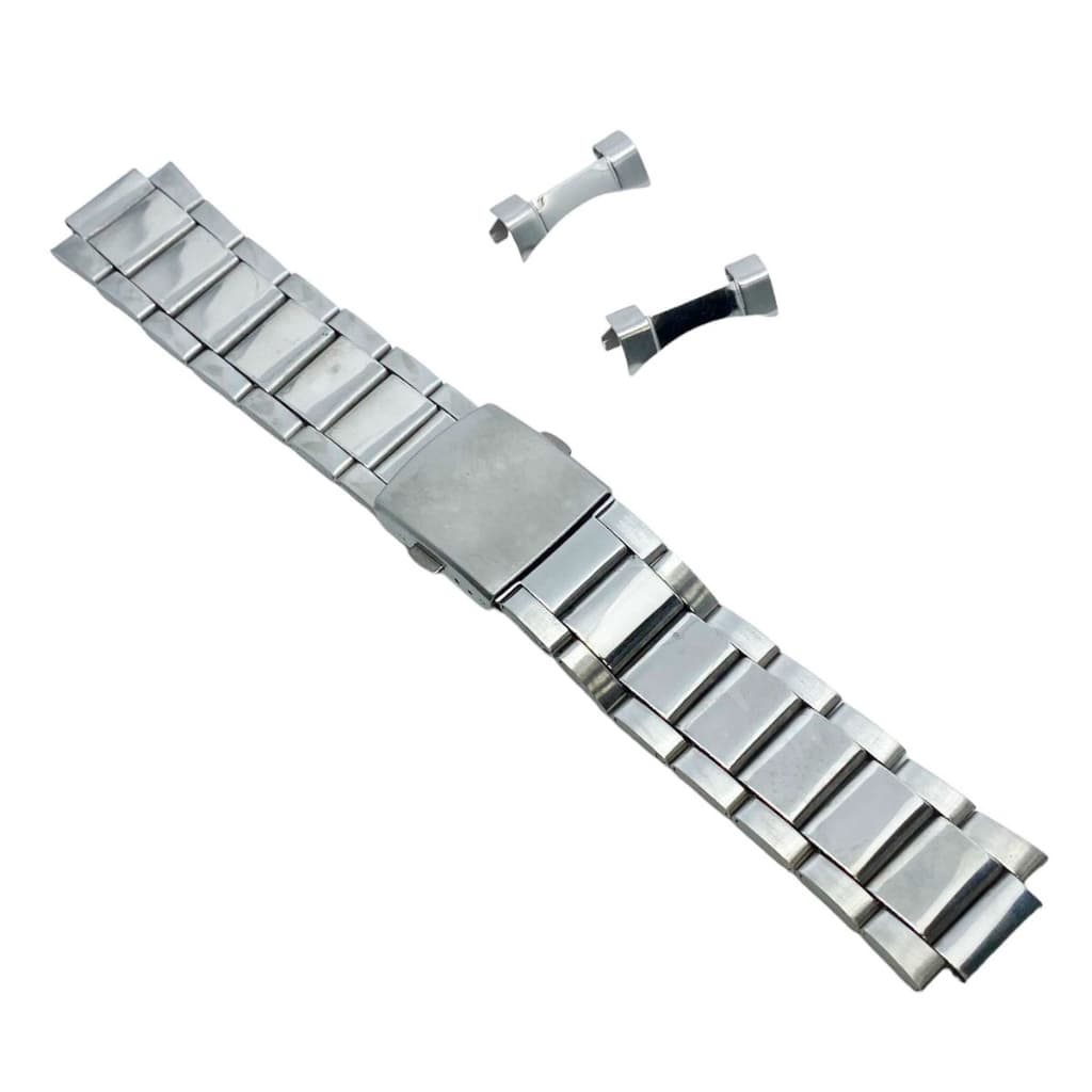 Pulseira Para Relógios Prata Aço Terminal Curvo