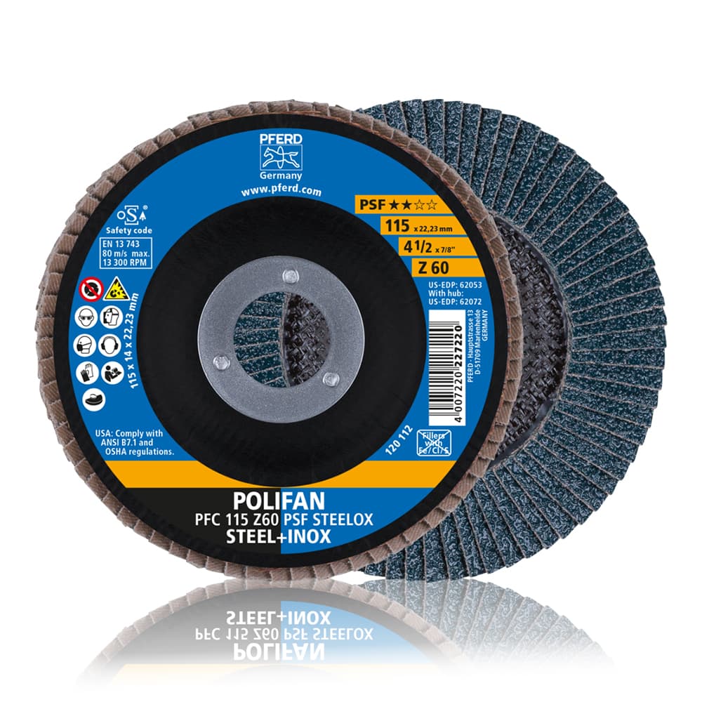 Disco Polifan PFC 115 Z60 PSF PFERD - ART. 67766115 - Disco Flap Polifan