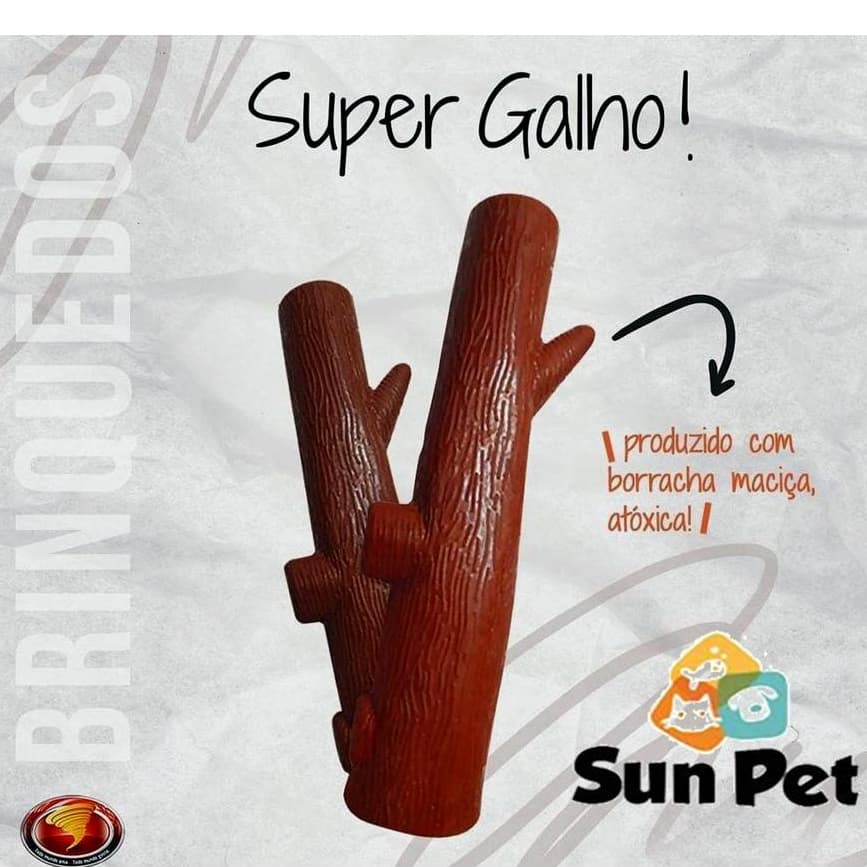 Mordedor Pet Galho Aromatizado Brinquedo de Borracha Furacão Pet