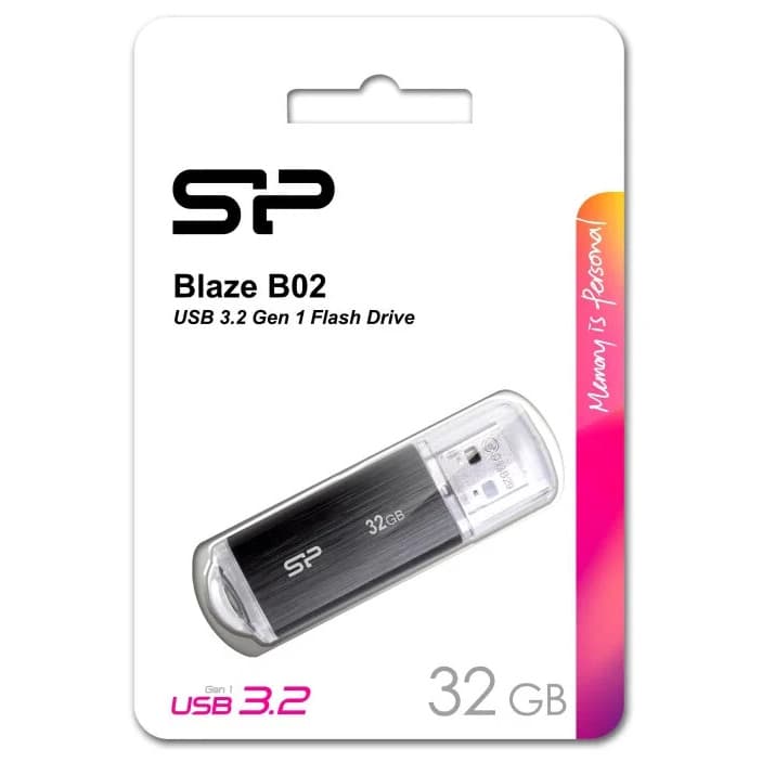 Pen Drive 128 GB Silicon Power Blaze B02 USB 3.2 Flash Drive Preto Importado dos EUA