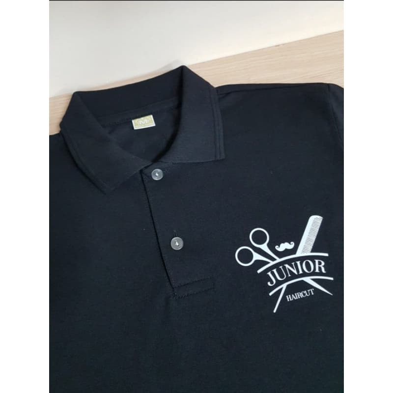 Camisa polo estampada no peito e costa com a sua logomarca para empresas barbearia eventos