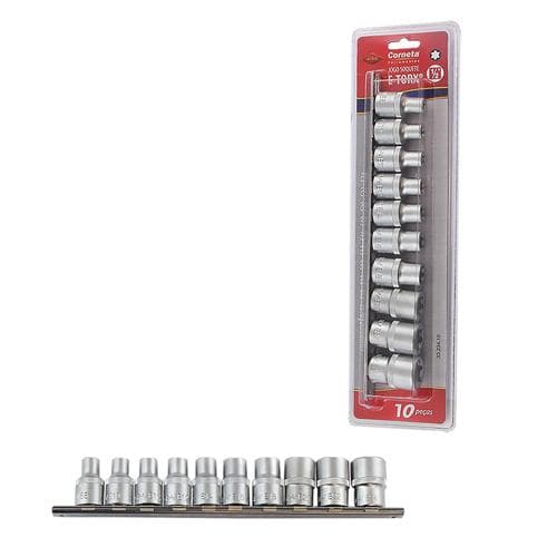 Jogo Soquete Curto Pito E-torx Corneta 1/2 10 Peças