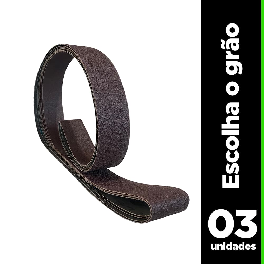 Cinta de Lixa 2000x50 KIT com 3 peças - Cinta de Lixa 2000x50 Óxido Alumínio - Cinta Lixa Para Cutelaria - Cinta Lixa KA169