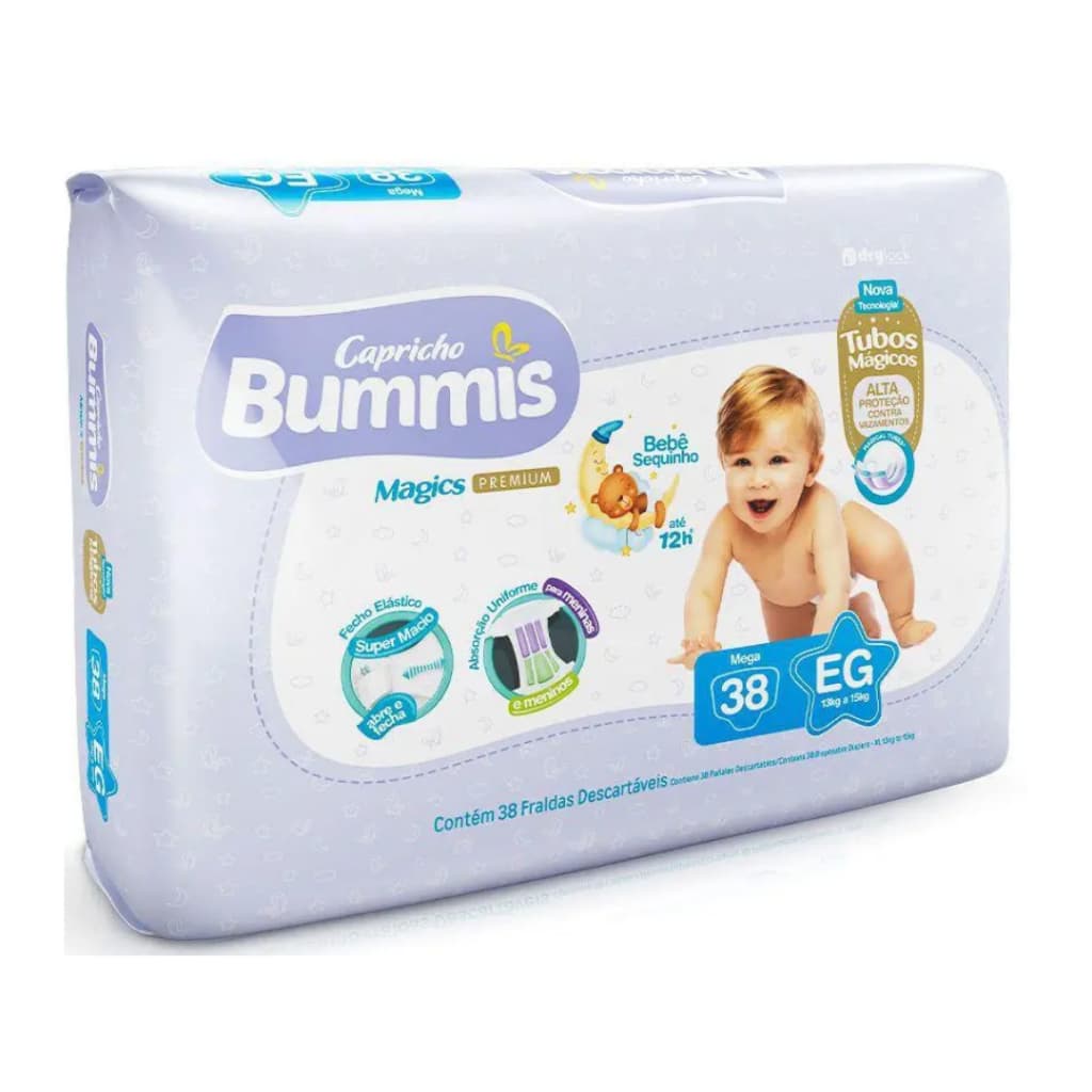 Fralda Capricho Bummis Magics Premium Mega XG - 38 Unidades