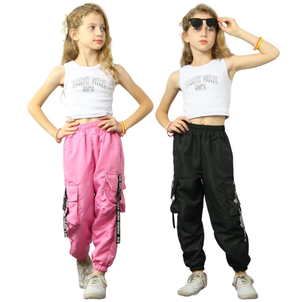 Calça Jogger Infantil Tactel Modelo Unissex Juvenil Serve Para Crianças Meninas e Meninos Cargo 4 Bolsos Lançamento