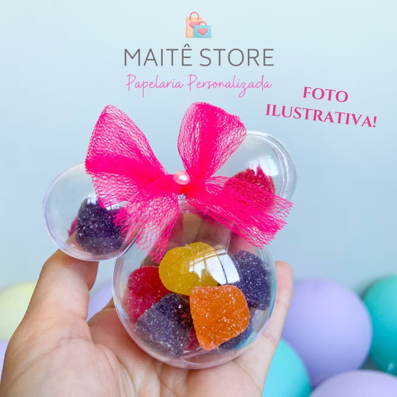 Bola de Acrílico Mickey e Minnie mouse - pacote com 36 peças.