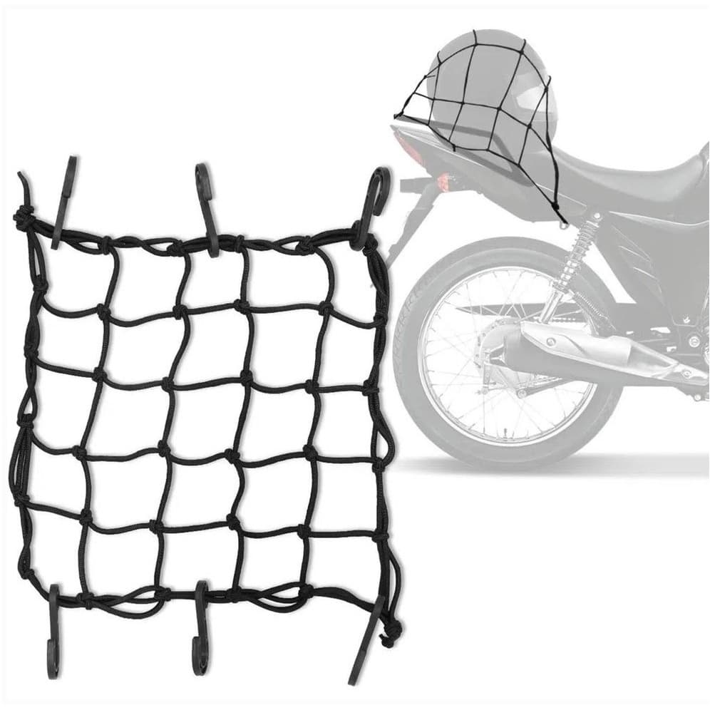 Rede Elastica Aranha Preta 35x35 Moto / Bagageiro / Capacete - CORES