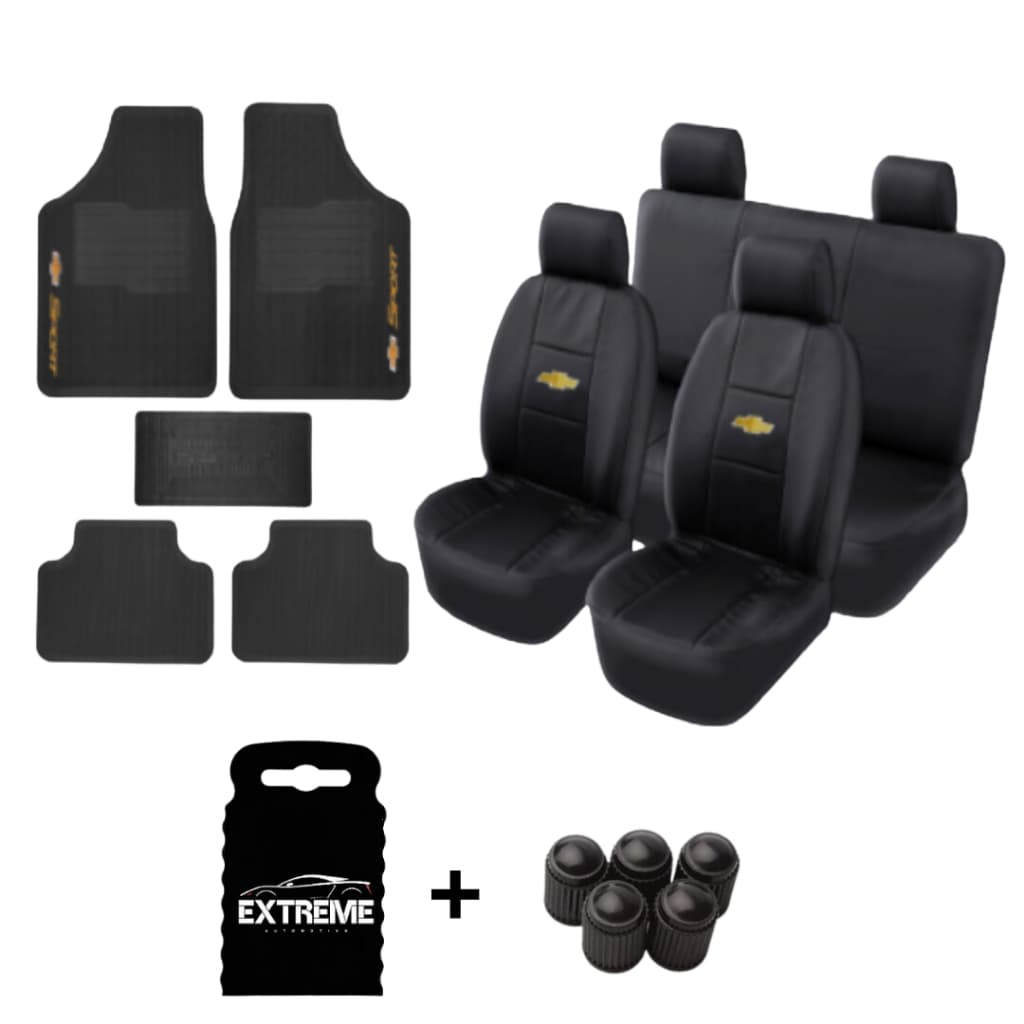 Capa de Banco Chevrolet Reforçada + Tapete de Carro Chevrolet 5PÇS Otimizado - Pronta Entrega