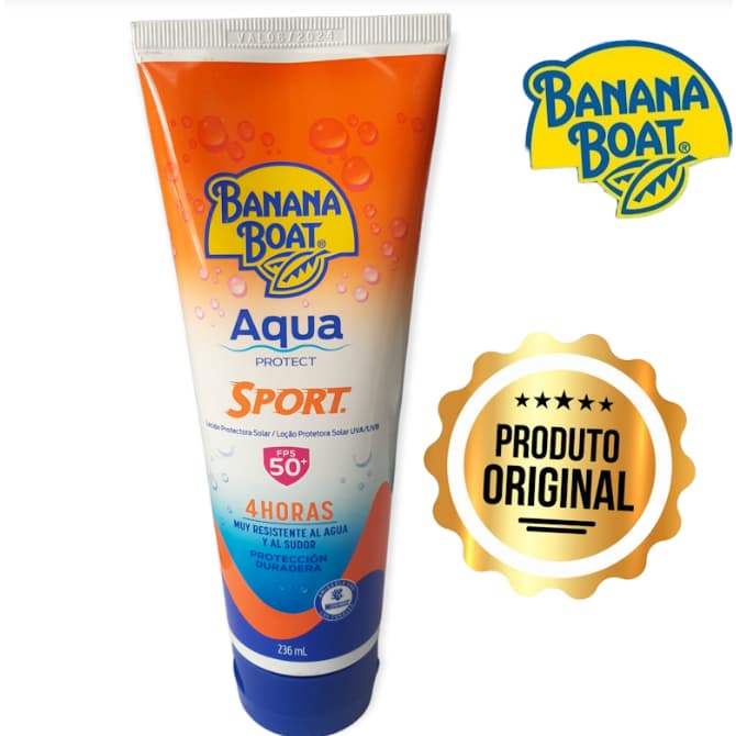 Protetor Solar Banana Boat AQUA SPORT mais resistente a água e ao suor FPS50 236ml