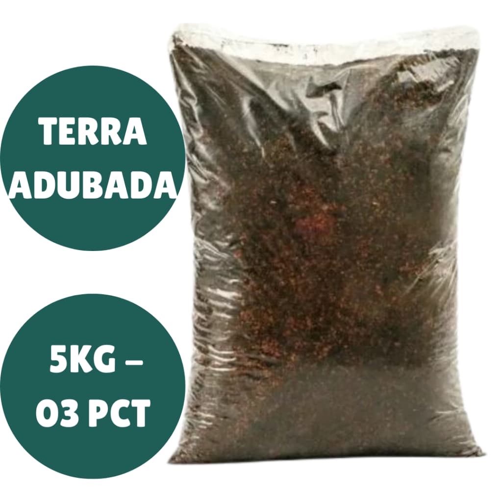 Terra Vegetal Adubada Orgânica 15kg  - ( TERRA COM FERTILIZANTE )- Vasos Plantas Jardim