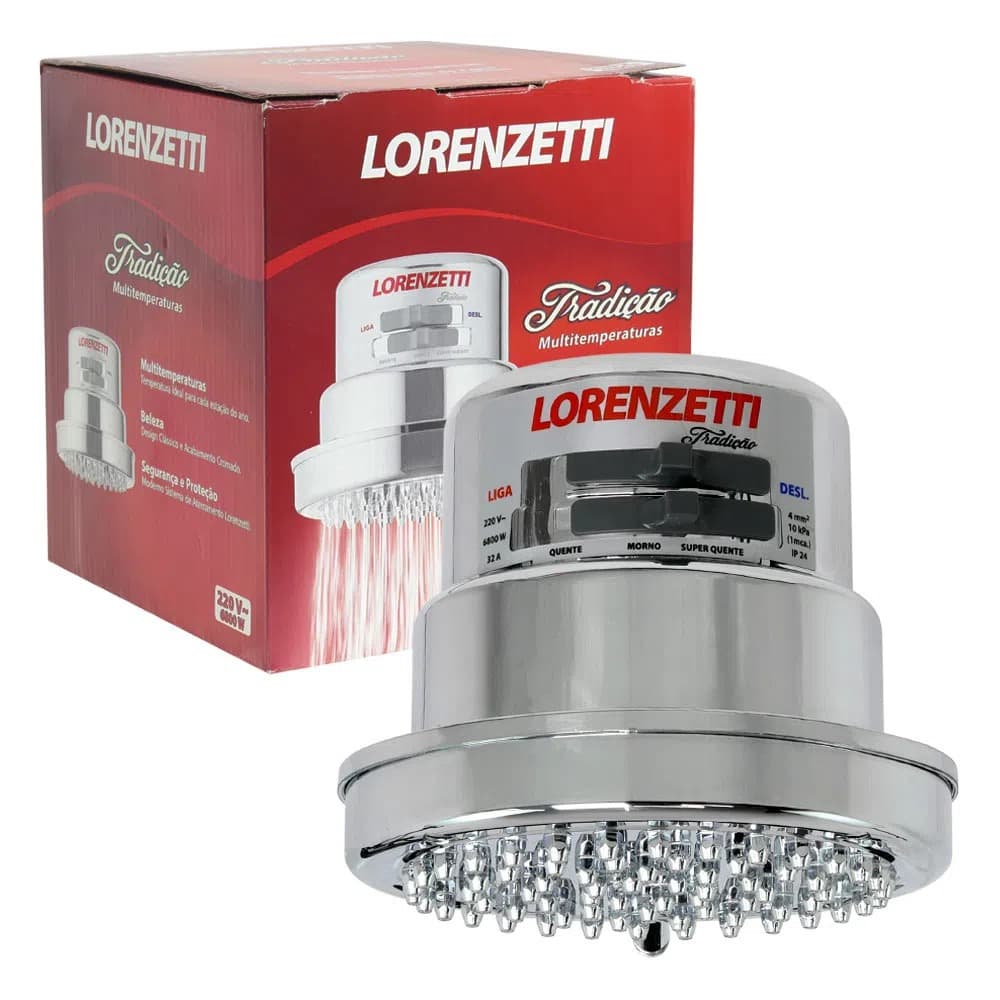 Lorenzetti Chuveiro Tradição Cromado 127V E 220V Multitemperaturas Original