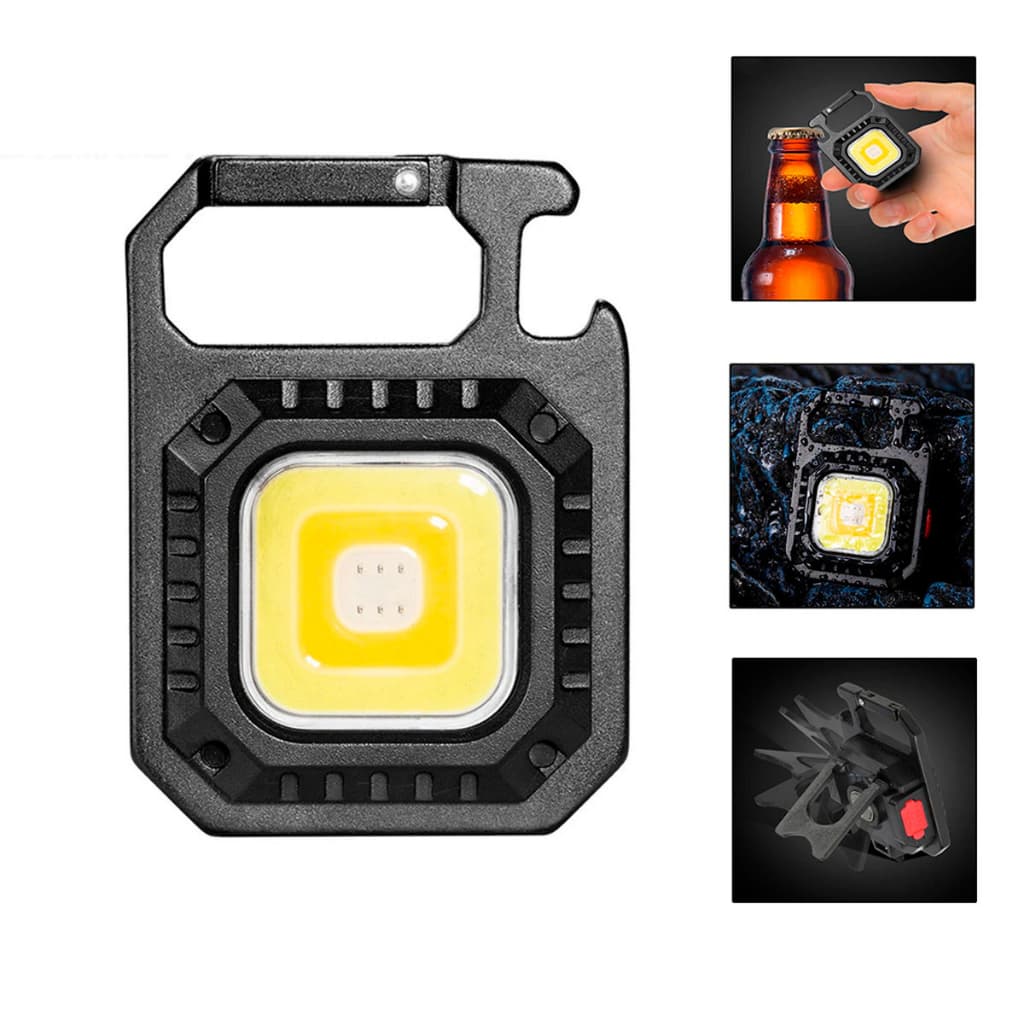 Mini Lanterna Chaveiro Cob Led Portátil Luz De Emergência Acampamento Recarregável Usb