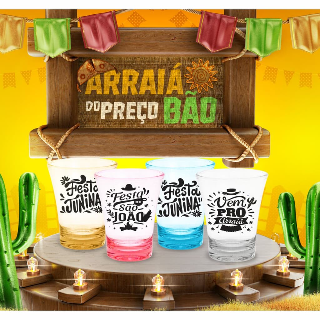 Kit 30 unidades Copo Dose 50ml Personalizado FESTA JUNINA