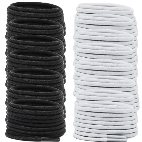 10 Pares Cadarço Roliço 120cm Branco e Preto - Cordão para Bermudas, Calças e Moletom