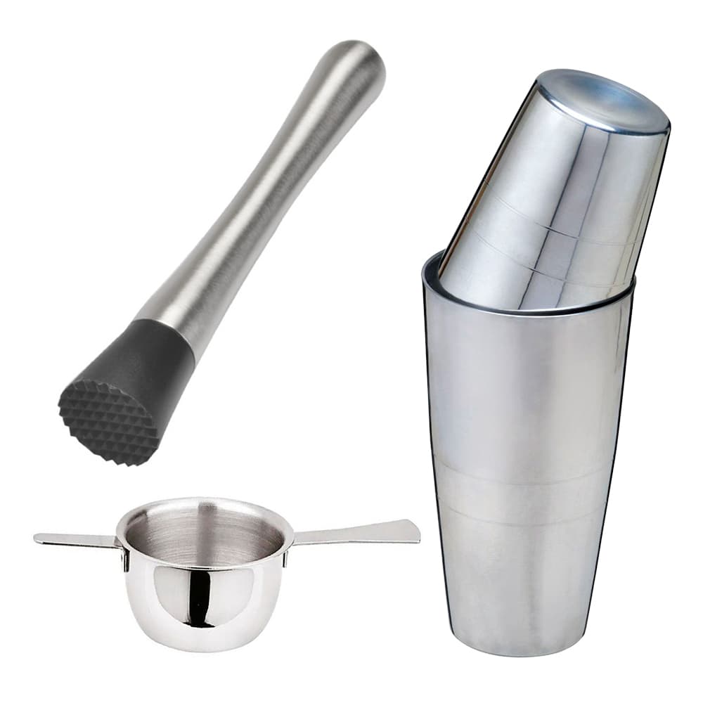KIT BAR - COQUETELEIRA - DOSADOR - SOCADOR DE FRUTAS - DRINKS BAR BEBIDAS COQUETEL