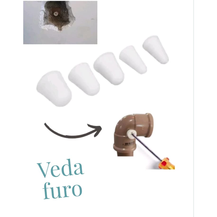 Veda Furo Tapa Furo Kit Reparo canos pvc agua quente e fria