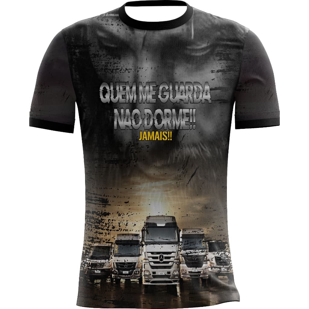 CAMISA CAMISETA CAMINHONEIRO QUEM ME GURDA NÃO DORME AQUI TEM PRESSÃO