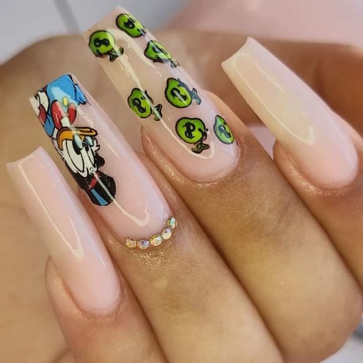 adesivos de unhas tio patinhas mine boca sorriso gato gaiola CARTELÃO COM 9 MODELOS
