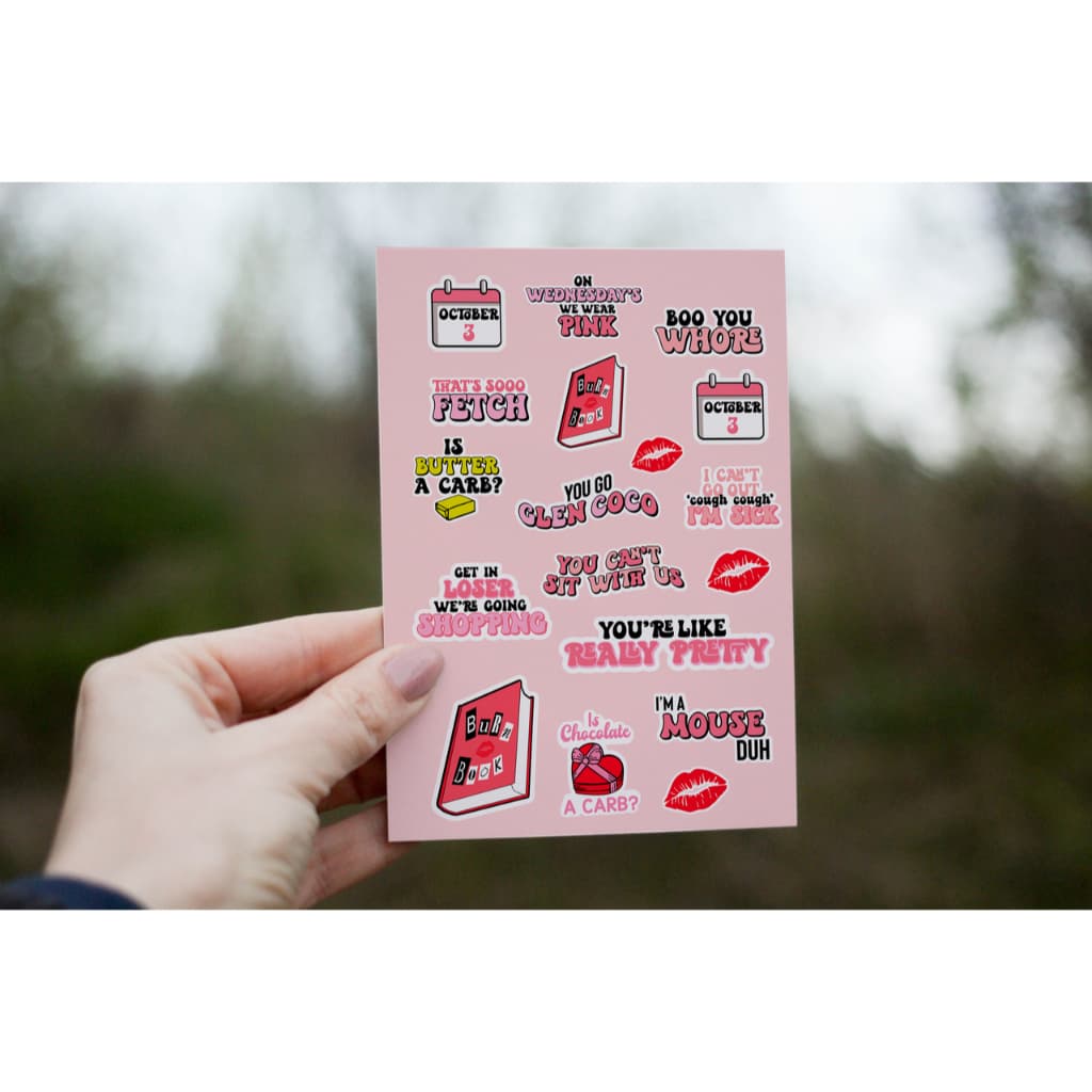 Cartela de Adesivos Meninas Malvadas - Burn Book - Mean Girls