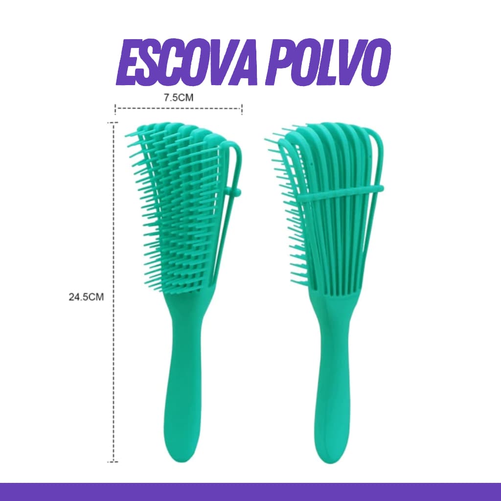 Pente De Cabelo Escova Polvo Multifuncional Cachos Cacheado Ondulado Crespo Fácil Desembaraço