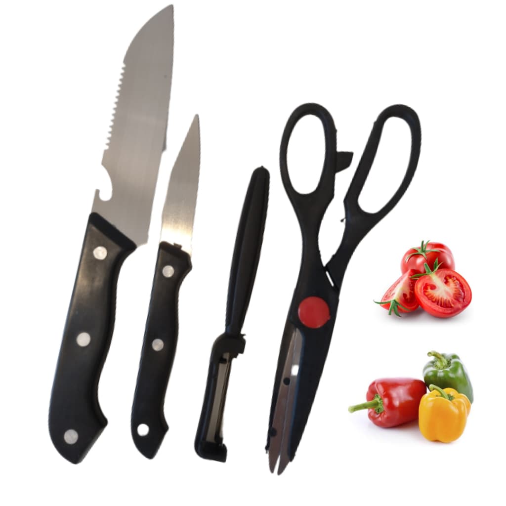 Kit Utensílios De Cozinha 4 Peças Em Aço