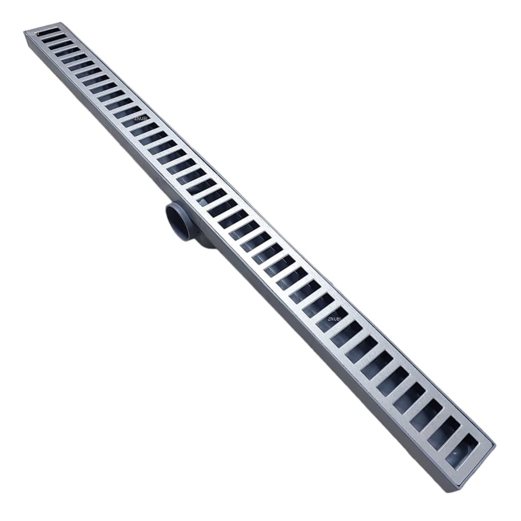 Ralo Linear Sifonado 5x70cm Com Grelha Em Alumínio Para Banheiros