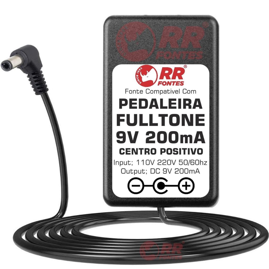 Fonte DC 9V Para Pedal Pedaleira Fulltone Centro POSITIVO