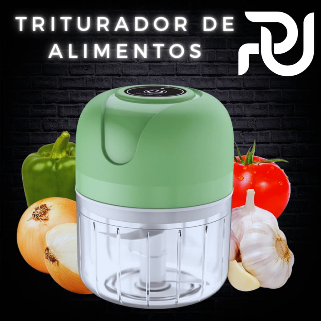Fatiador Mini Processador Triturador  Sem Fio Elétrico 250ML De Alimentos Para Legumes Alho Gengibre