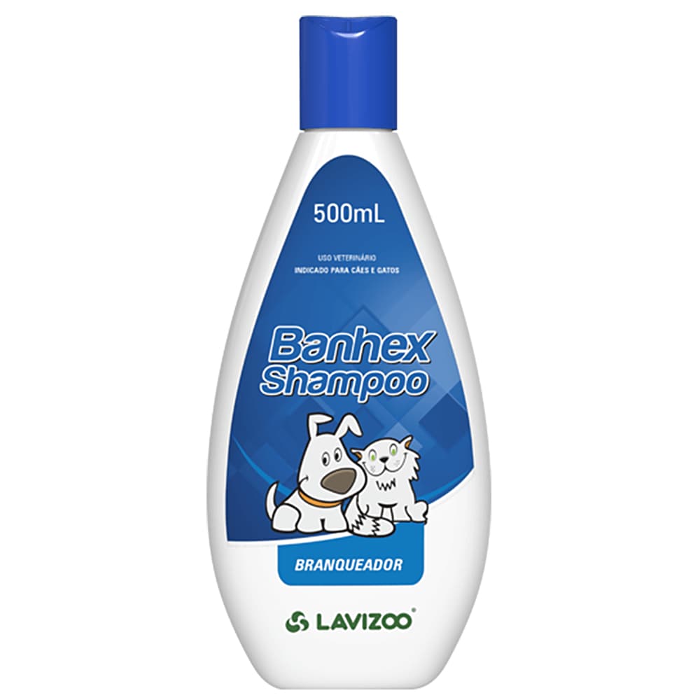 Shampoo Branqueador para Cachorro e Gato Banhex Lavizoo 500ml