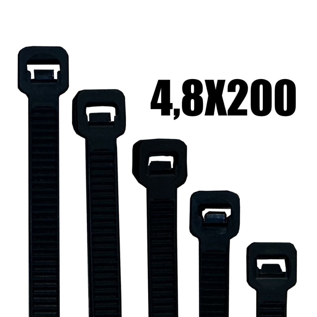 500 abraçadeira de nylon enforca gato cinta plástica fita hellerman fitilho 4.8x200mm