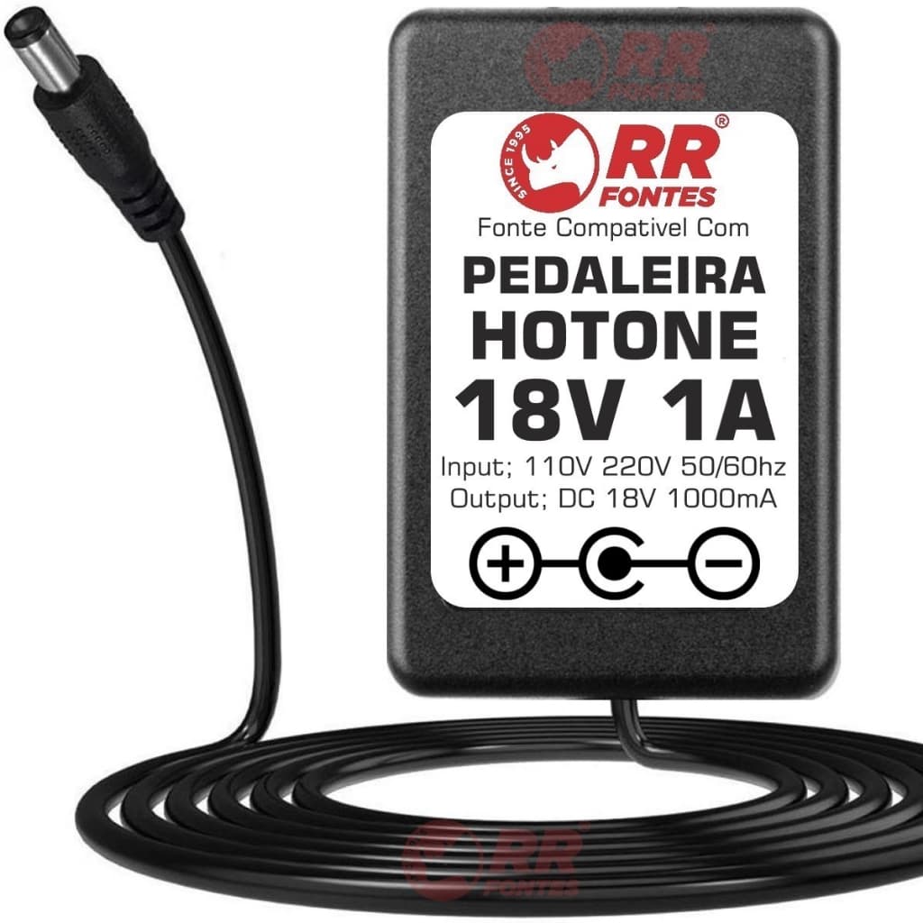 Fonte DC 18V Centro Negativo Para Pedal Pedaleira Hotone