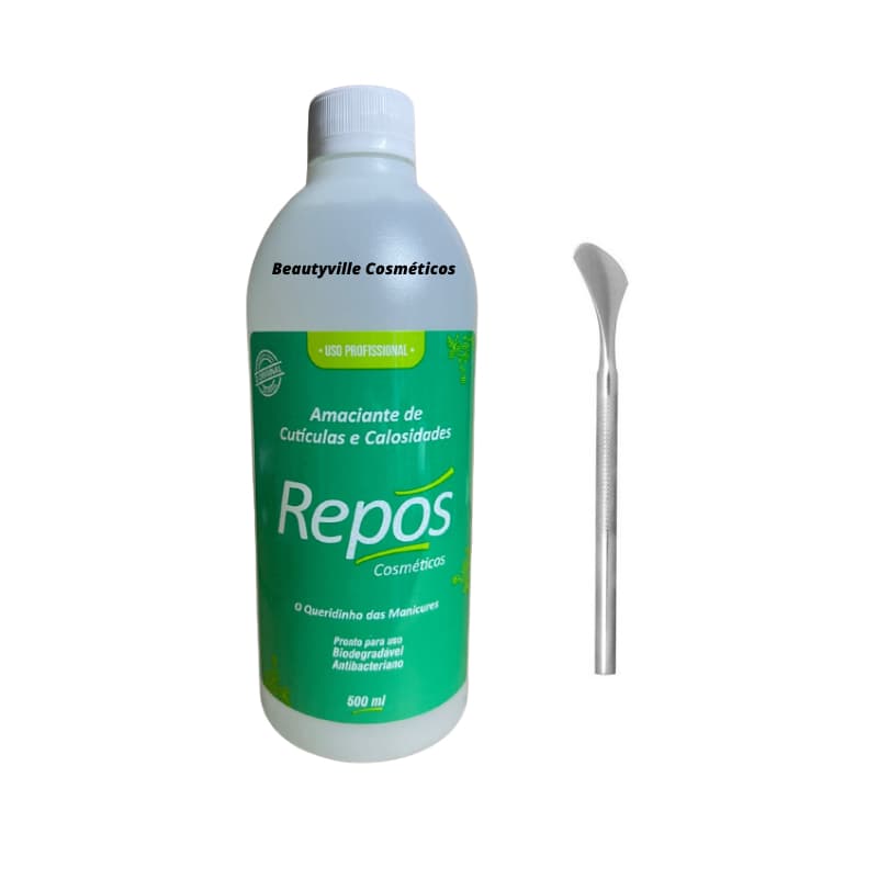 Amaciante de Cutículas e Calosidade 500ml Repos + Espatula 222