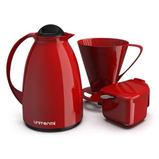 KIT PRÁTICO PARA CAFÉ GARRAFA TÉRMICA + AÇUCAREIRO + SUPORTE FILTRO UNITERMI VÁRIAS CORES