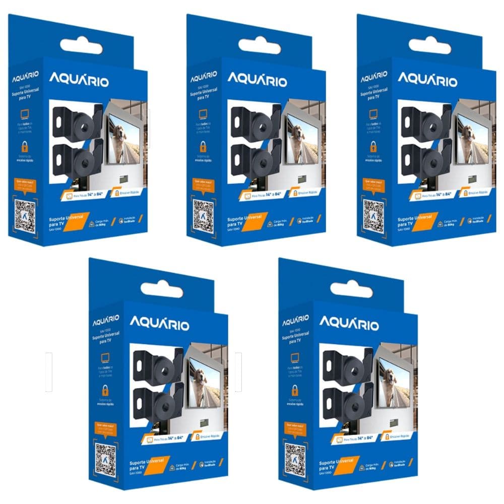 Kit 5 Suportes de TV Fixo Universal - 14 á 84 Polegadas SAV-1000